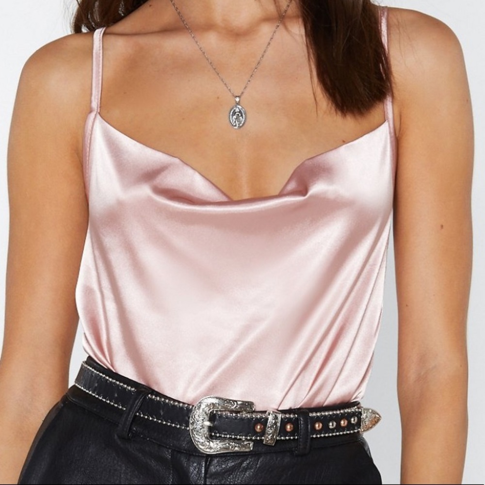 Nasty Gal Cowl Satin Bodysuit